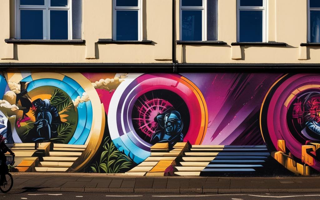 Openbare muurschildering in Bristol, UK