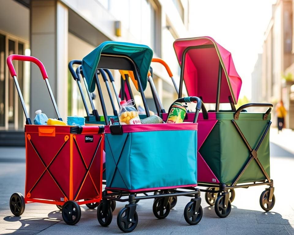Handige opvouwbare trolleys voor boodschappen