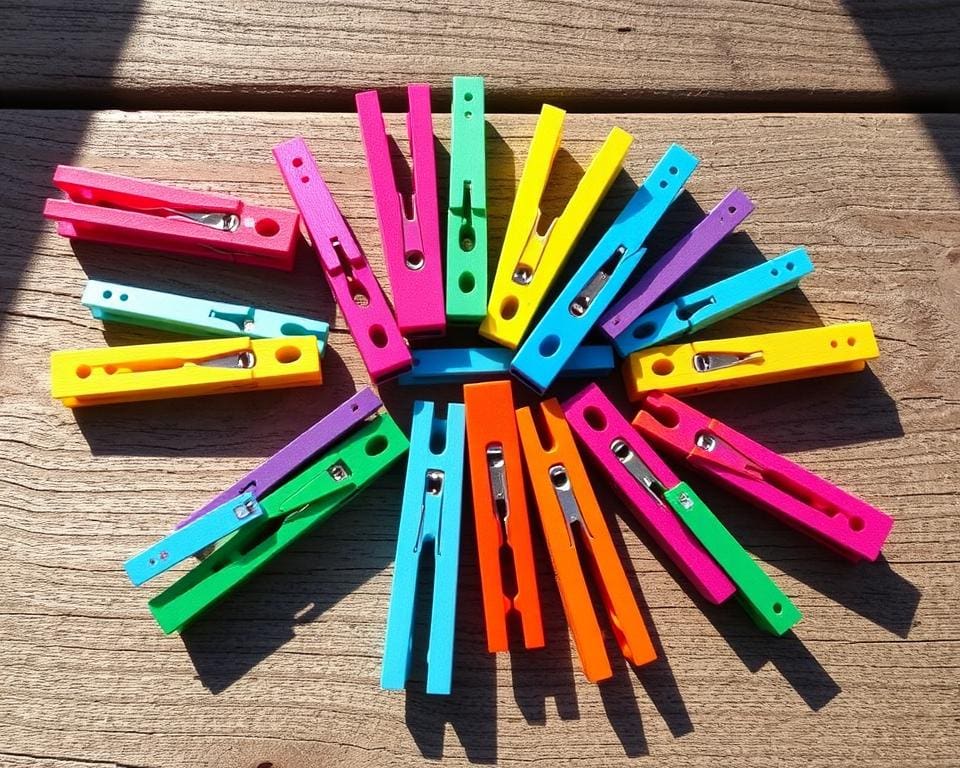 Wasknijpers die kleuren en functionaliteit toevoegen