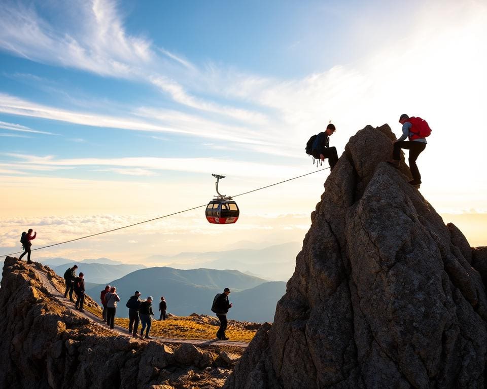 verschillende manieren om de top te bereiken op de Pic du Midi