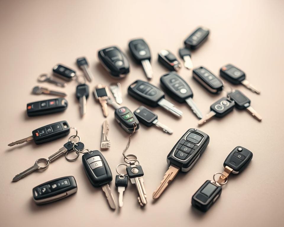 verschillende soorten autosleutels