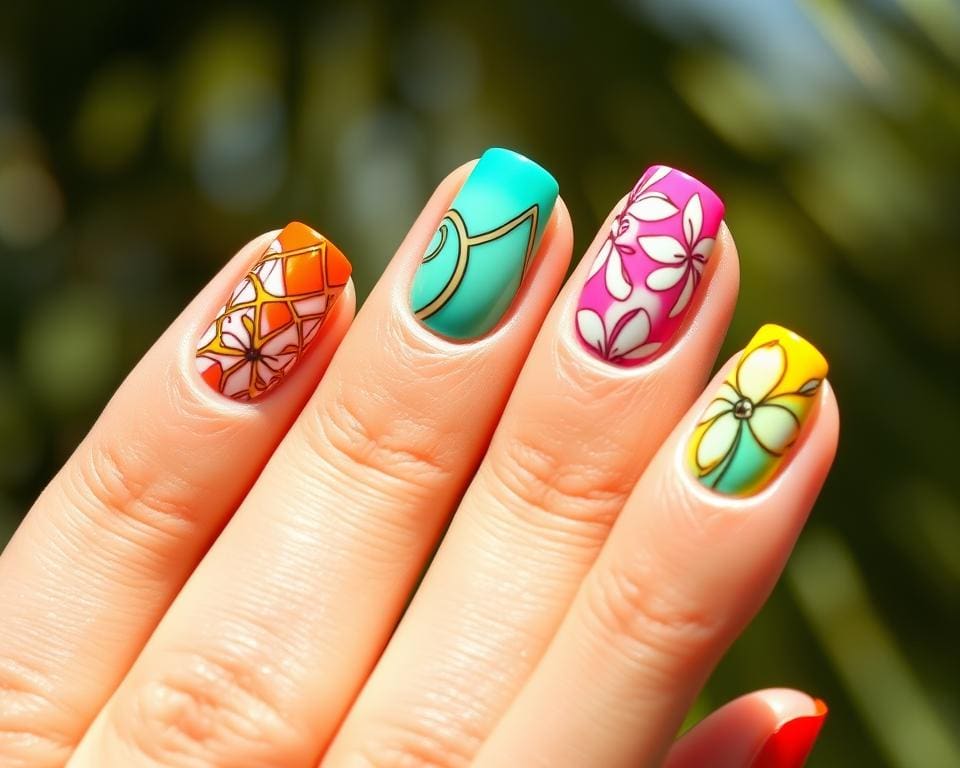 acryl nagels zomer