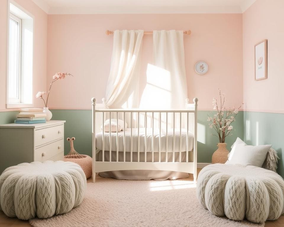 kleurencombinaties in een harmonie babykamer