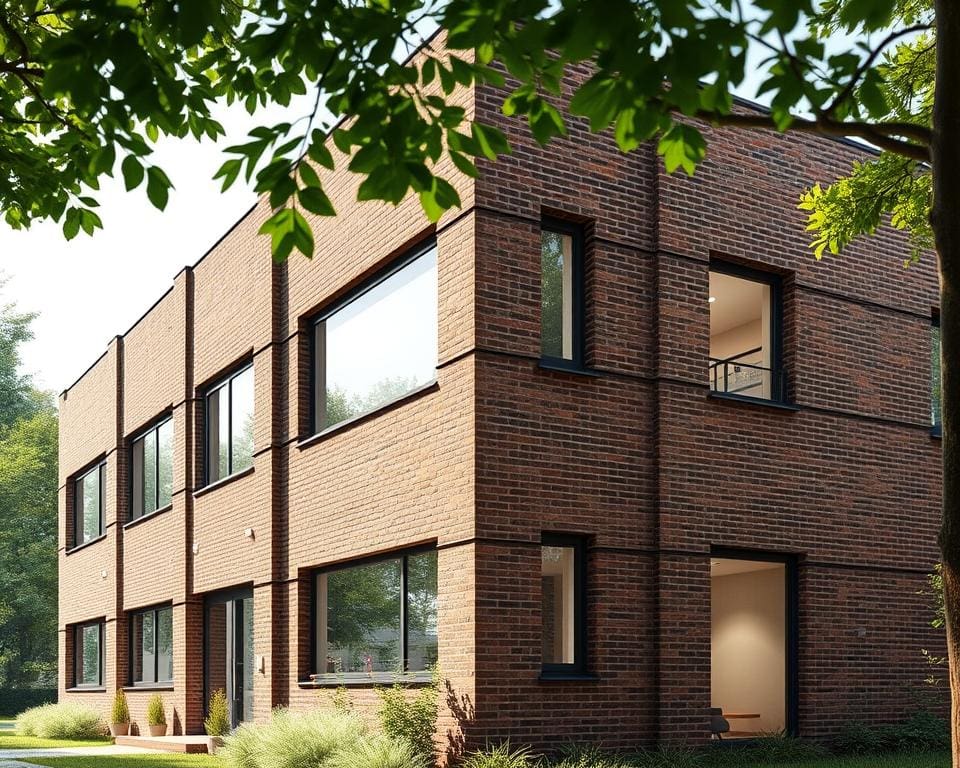 duidelijk afbeelding van duurzaam bouwen met bakstenen
