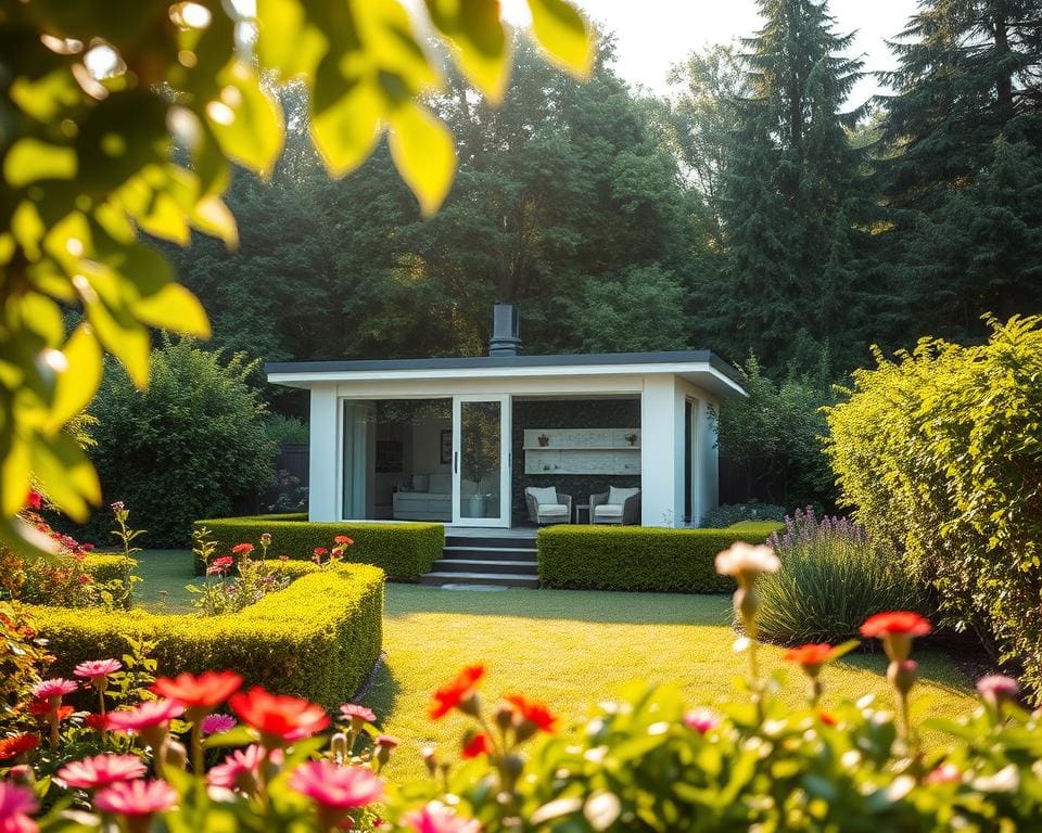 extra ruimte woonunit tuin