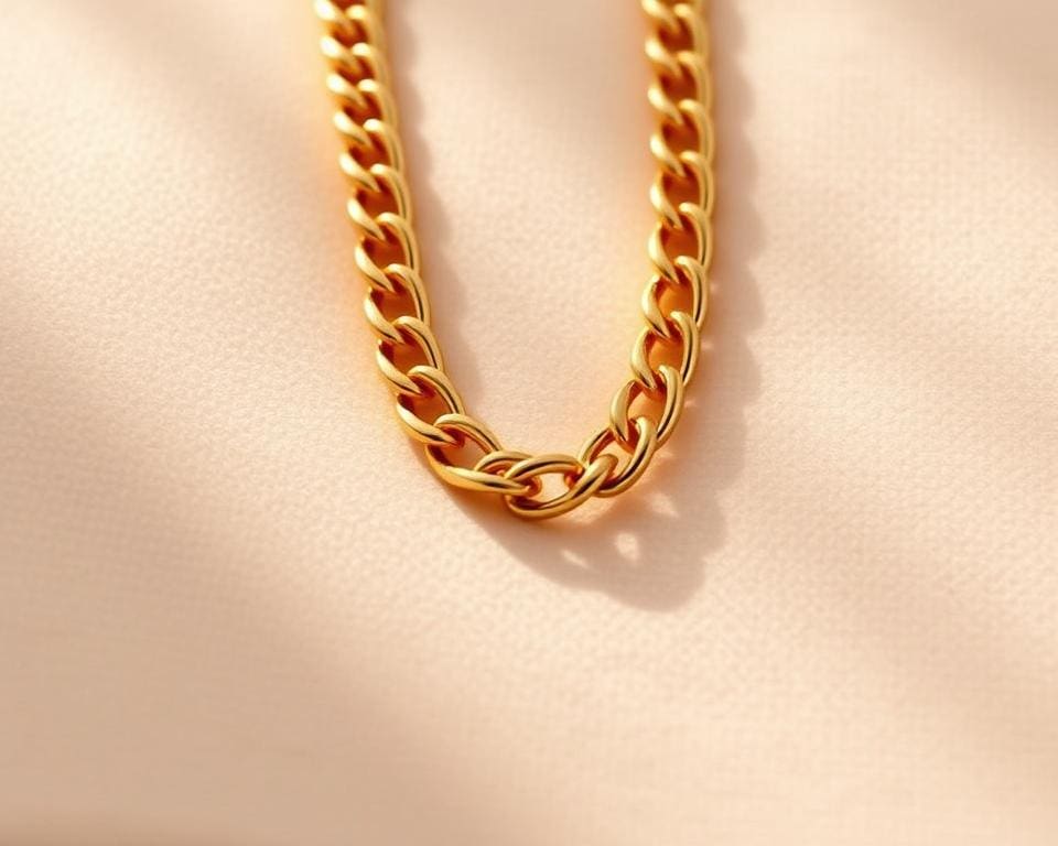 populariteit Amberz dubbele schakelketting goud