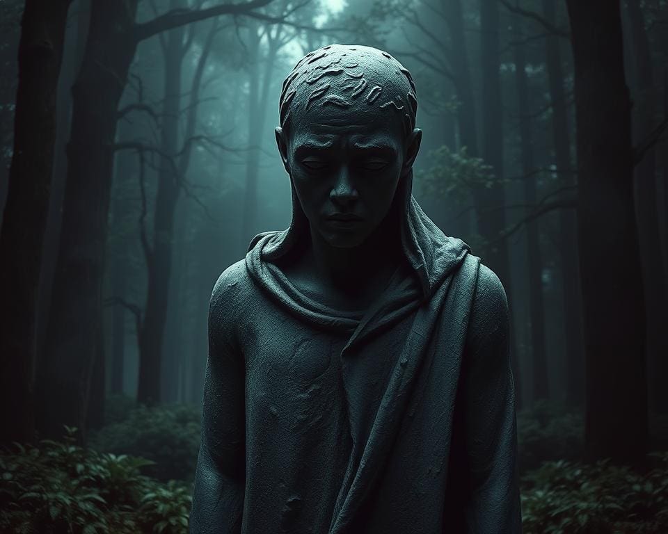 Waarmee versterk je de emotie in een sculptuur?