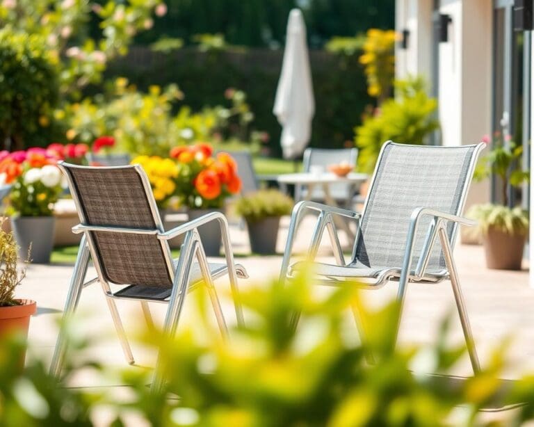 Welke tuinstoelen zijn stapelbaar en praktisch?
