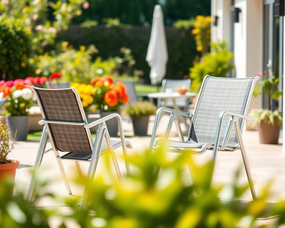 Welke tuinstoelen zijn stapelbaar en praktisch?